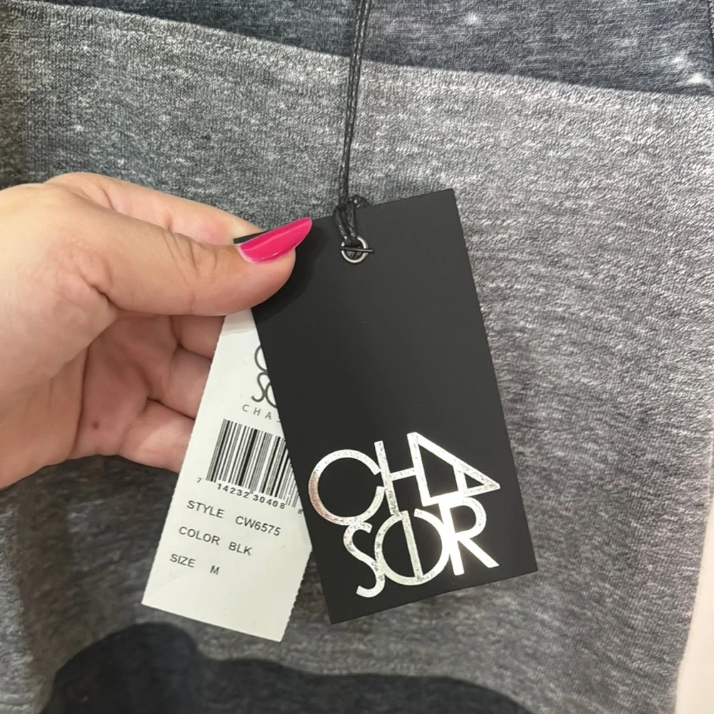 Chaser Gray Stripe Design Tank Top NWT - Picture 3 of 5